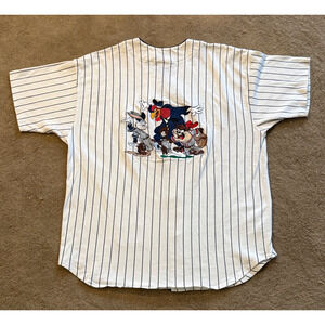 Vintage Looney Tunes Shirt 1994 Warner Bros Button Up Embroidered Oversized L